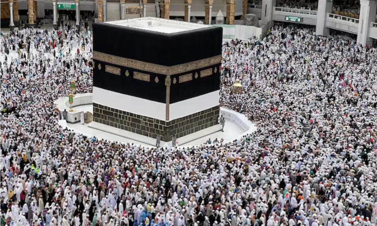 Muslim pilgrims circle the Kaaba as they pray at the Grand Mosque, during the annual haj pilgrimage in the holy city of Mecca, Saudi Arabia July 12, 2022. REUTERS Muslim pilgrims circle the Kaaba as they pray at the Grand Mosque, during the annual haj pilgrimage in the holy city of Mecca, Saudi Arabia July 12, 2022. REUTERS