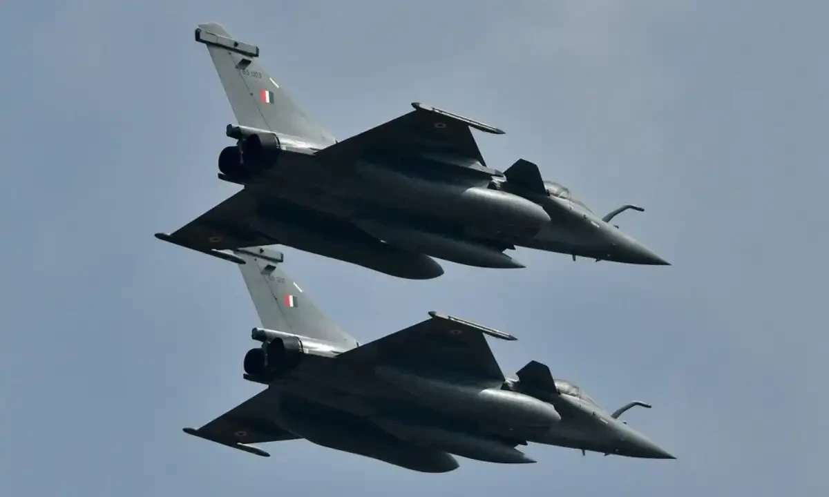 Indian Air Force’s Rafale fighter jets fly past during the “Aero India 2021” air show at Yelahanka air base in Bengaluru, India, February 3, 2021. Reuters