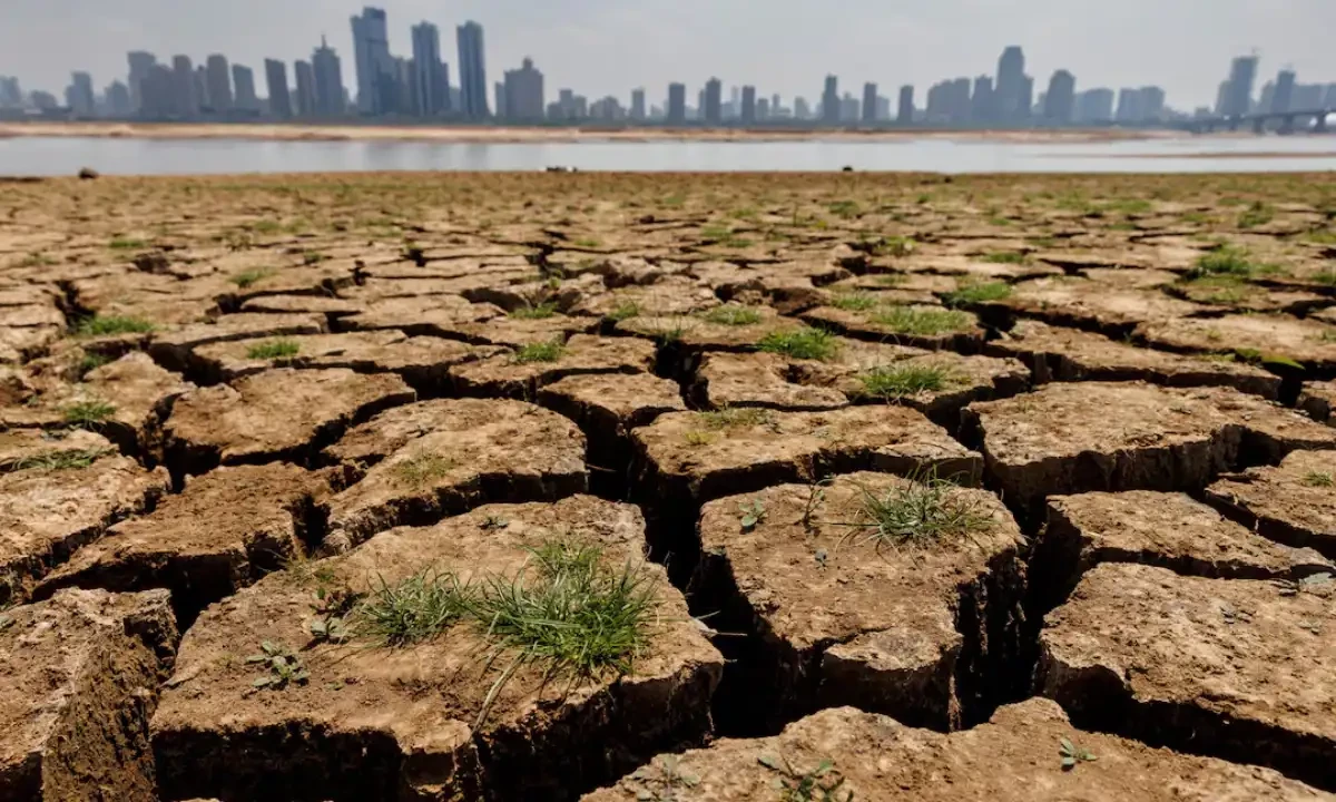Cracks run through the partially dried-up river bed of the Gan River, a tributary to Poyang Lake during a regional drought in Nanchang, Jiangxi province, China, August 28, 2022. REUTERS Cracks run through the partially dried-up river bed of the Gan River, a tributary to Poyang Lake during a regional drought in Nanchang, Jiangxi province, China, August 28, 2022. REUTERS