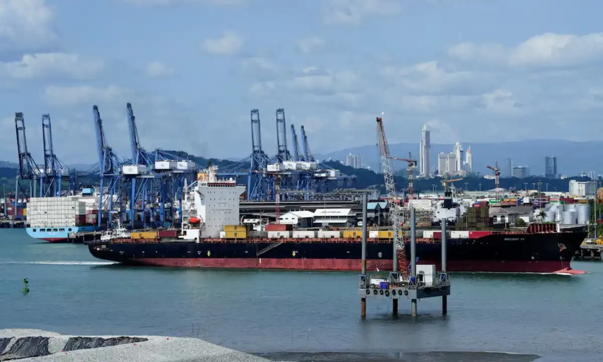ship sails near the Balboa Port after Hong Kong’s CK Hutchison Holdings Ltd 0001.HK agreed to sell its interests in a key Panama Canal port operator to a BlackRock Inc-backed consortium, amid pressure from U.S. President Donald Trump to curb China’s influence in the region, Panama City, Panama, March 4, 2025. Reuters ship sails near the Balboa Port after Hong Kong’s CK Hutchison Holdings Ltd 0001.HK agreed to sell its interests in a key Panama Canal port operator to a BlackRock Inc-backed consortium, amid pressure from U.S. President Donald Trump to curb China’s influence in the region, Panama City, Panama, March 4, 2025. Reuters