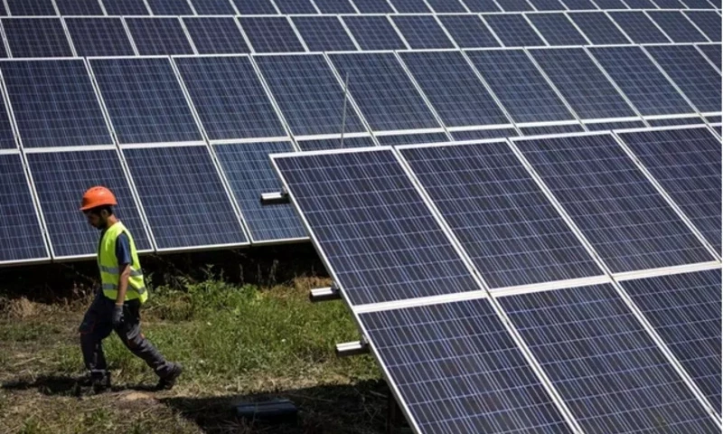 The area around Kastron Viotias, some 110 km (68 miles) northwest of Athens, has seen solar parks mushroom in recent years. AFP The area around Kastron Viotias, some 110 km (68 miles) northwest of Athens, has seen solar parks mushroom in recent years. AFP