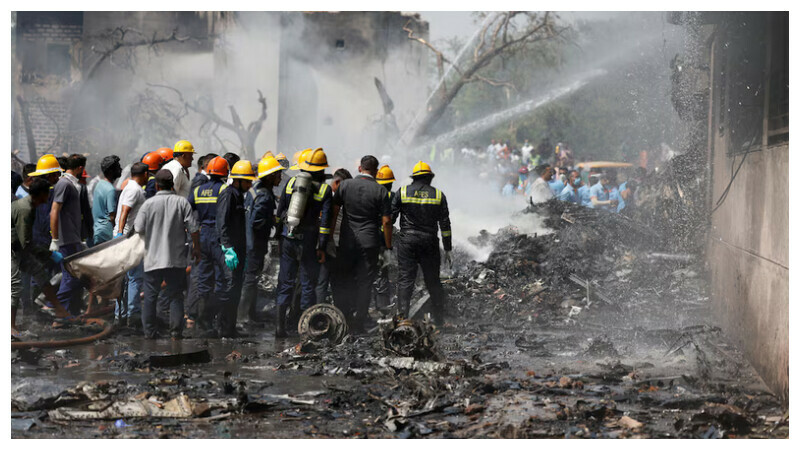 Firefighters work to put out a fire at the site where an Air India Boeing 787 Dreamliner plane crashed in Ahmedabad, India, June 12, 2025. REUTERS Firefighters work to put out a fire at the site where an Air India Boeing 787 Dreamliner plane crashed in Ahmedabad, India, June 12, 2025. REUTERS