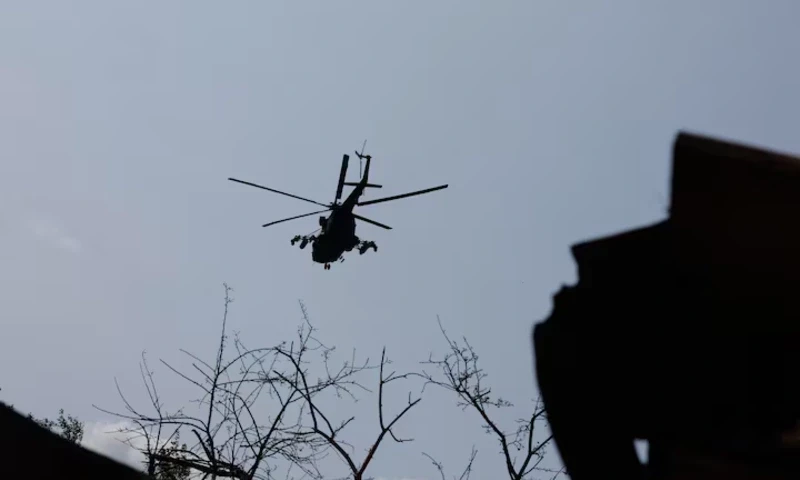 A Russian military helicopter flies in the sky, in the course of Russia-Ukraine conflict in the Donetsk Region, a Russian-controlled area of Ukraine, June 14, 2025. REUTERS A Russian military helicopter flies in the sky, in the course of Russia-Ukraine conflict in the Donetsk Region, a Russian-controlled area of Ukraine, June 14, 2025. REUTERS