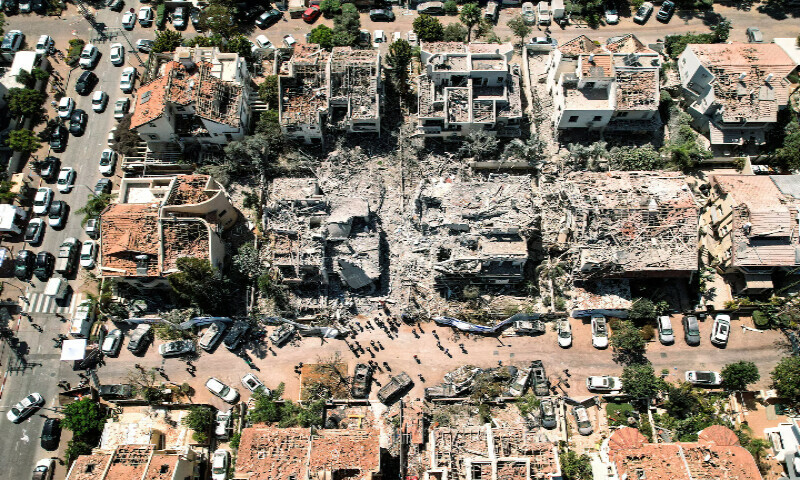 A drone photo shows the damage caused by an Iranian missile strike in Rishon LeZion, Israel. – Reuterts A drone photo shows the damage caused by an Iranian missile strike in Rishon LeZion, Israel. – Reuterts