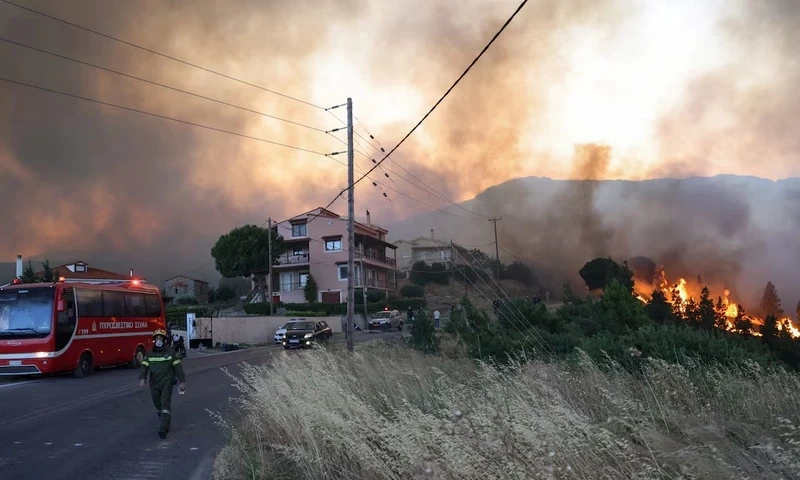 Firefighters battle wildfires on Greece’s Chios island for second day. Reuters