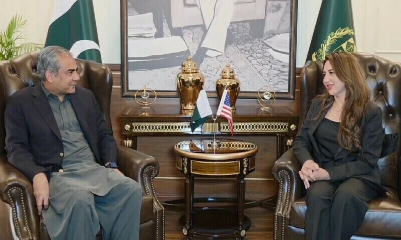Natalie Baker met with Federal Interior Minister Mohsin Naqvi on June 26, 2025. Photo via APP Natalie Baker met with Federal Interior Minister Mohsin Naqvi on June 26, 2025. Photo via APP