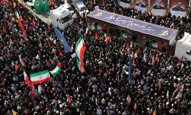 People attend the funeral procession of Iranian military commanders, nuclear scientists and others killed in Israeli strikes, in Tehran on June 28, 2025. People attend the funeral procession of Iranian military commanders, nuclear scientists and others killed in Israeli strikes, in Tehran on June 28, 2025.