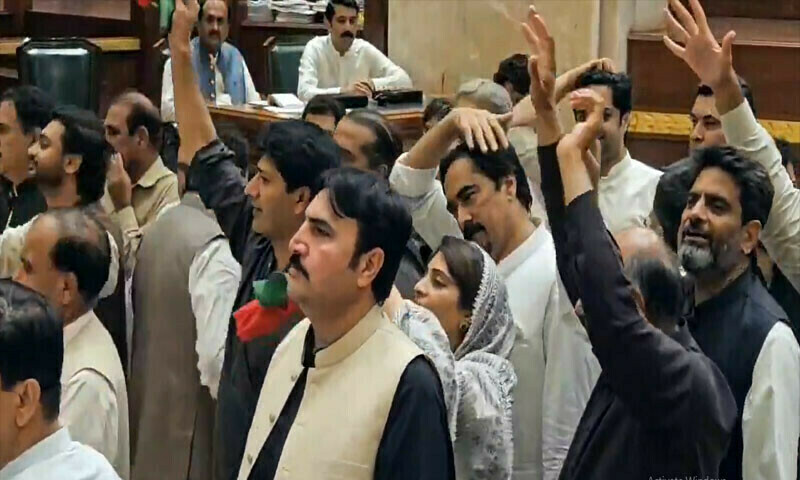 Punjab Assembly Speaker Malik Ahmed Khan suspends 26 PTI members for disrupting CM Maryam Nawaz’s speech. Photo via the author Punjab Assembly Speaker Malik Ahmed Khan suspends 26 PTI members for disrupting CM Maryam Nawaz’s speech. Photo via the author