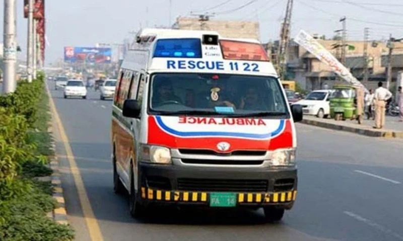 Rescue 1122 ambulance seen in this image. —APP/File