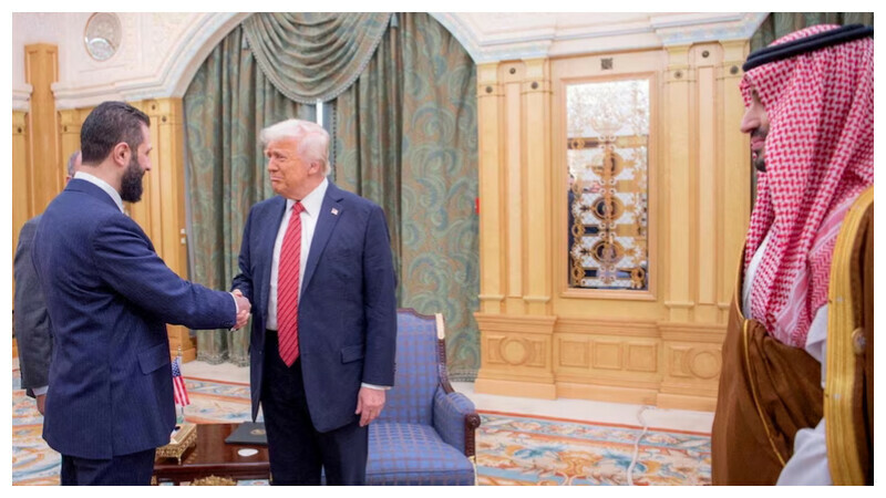 US President Donald Trump meets with Syrian President Ahmed al-Sharaa in Riyadh, Saudi Arabia, in this handout released on May 14, 2025. Saudi Press Agency/Handout via REUTERS US President Donald Trump meets with Syrian President Ahmed al-Sharaa in Riyadh, Saudi Arabia, in this handout released on May 14, 2025. Saudi Press Agency/Handout via REUTERS