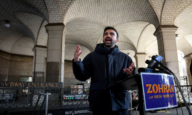Candidate for New York City mayor Zohran Mamdani speaks during a press conference outside a Subway station in New York City. – Reuters Candidate for New York City mayor Zohran Mamdani speaks during a press conference outside a Subway station in New York City. – Reuters