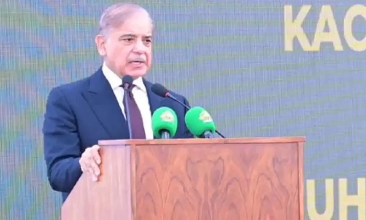 Prime Minister Shehbaz Sharif addresses an inauguration ceremony in Taunsa for a flood restoration programme on November 22, 2024. PID Prime Minister Shehbaz Sharif addresses an inauguration ceremony in Taunsa for a flood restoration programme on November 22, 2024. PID