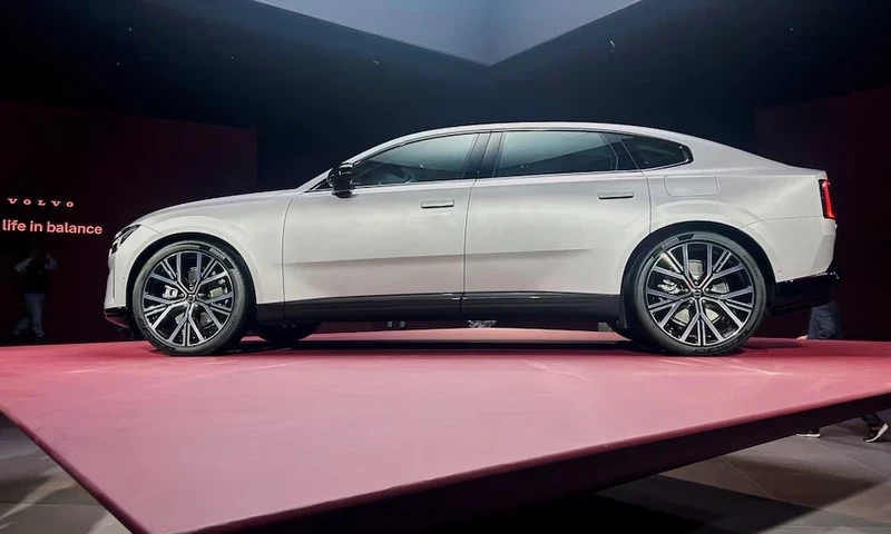 Volvo Cars’ new electric sedan, the ES90, is displayed at an launch event in Stockholm, Sweden March 5, 2025. REUTERS Volvo Cars’ new electric sedan, the ES90, is displayed at an launch event in Stockholm, Sweden March 5, 2025. REUTERS