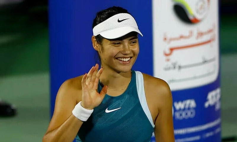 Raducanu rockets blazing passing shot winner at Wimbledon. Photo via Reuters Raducanu rockets blazing passing shot winner at Wimbledon. Photo via Reuters