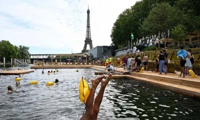A swimmer dives in into the River Seine in Paris, France on July 5, 2025. Photo via AFP A swimmer dives in into the River Seine in Paris, France on July 5, 2025. Photo via AFP