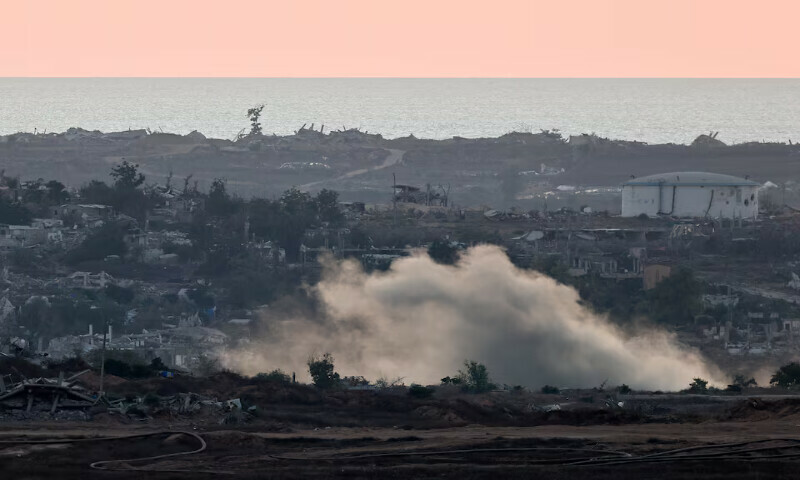 Smoke rises in Gaza after an Israeli attack. – Reuters Smoke rises in Gaza after an Israeli attack. – Reuters