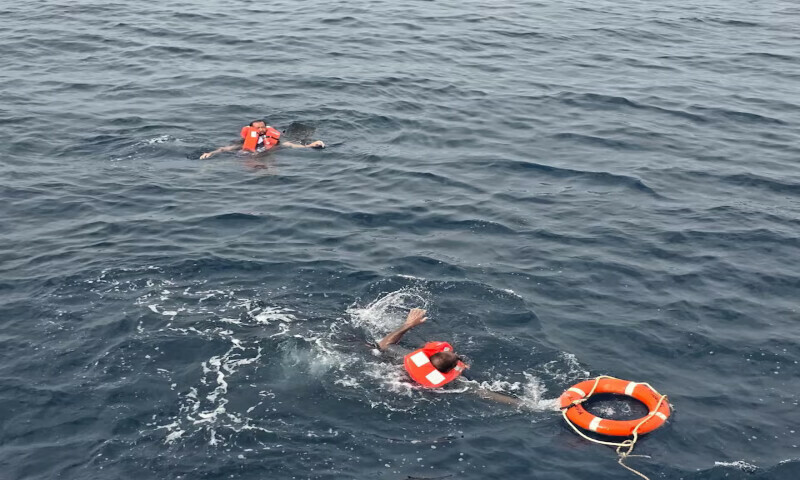 Crew members said to be from cargo ship Eternity C are seen at sea during a rescue operation off Yemen. – Reuters Crew members said to be from cargo ship Eternity C are seen at sea during a rescue operation off Yemen. – Reuters