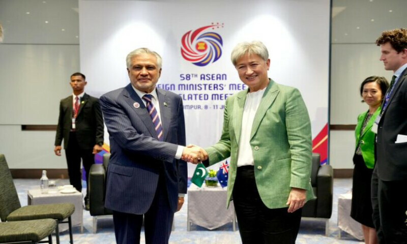 Deputy Prime Minister and Foreign Minister Ishaq Dar with Australian Foreign Minister Senator Hon Penny Wong at their meeting in Kuala Lumpur on Thursday. – Reuters Deputy Prime Minister and Foreign Minister Ishaq Dar with Australian Foreign Minister Senator Hon Penny Wong at their meeting in Kuala Lumpur on Thursday. – Reuters