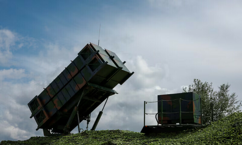 A launcher of a Patriot air defence system of the Ukrainian Air Forces is seen on the ground in an undisclosed location in Ukraine. – Reuters file