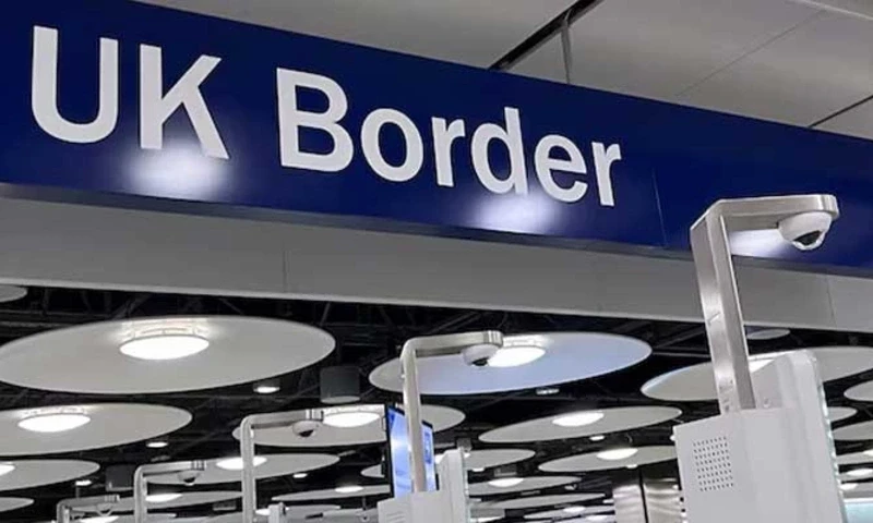 A sign is seen at the arrivals passport control area of Terminal 5, at Heathrow Airport, London, Britain, March 23, 2023. — Reuters A sign is seen at the arrivals passport control area of Terminal 5, at Heathrow Airport, London, Britain, March 23, 2023. — Reuters