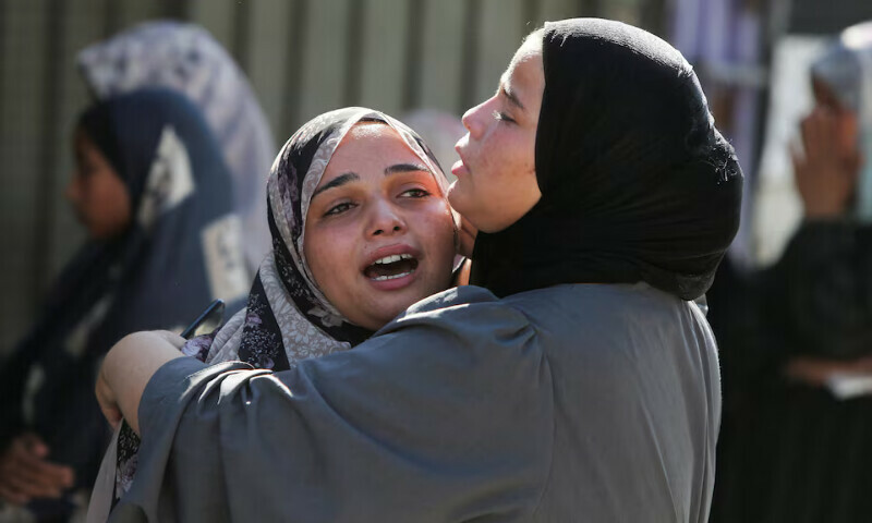 People mourn Palestinians who were killed while seeking aid in Khan Younis, at Nasser hospital in the southern Gaza Strip on Wednesday. – Reuters People mourn Palestinians who were killed while seeking aid in Khan Younis, at Nasser hospital in the southern Gaza Strip on Wednesday. – Reuters