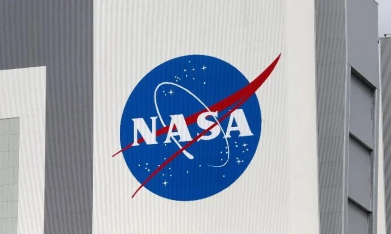 The Nasa logo is seen at Kennedy Space Center in Cape Canaveral, Florida, US, April 16, 2021. — Reuters