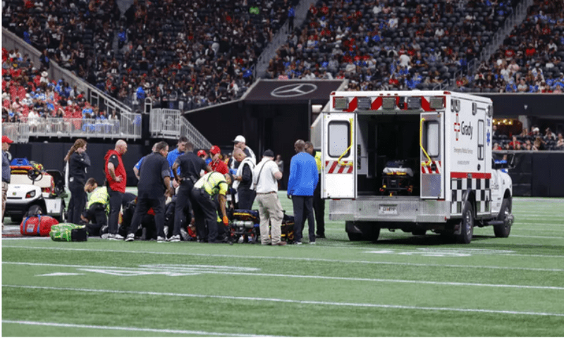 Morice Norris is tended to by medical staff after a scary injury in the fourth quarter of an NFL pre-season game against the Atlanta Falcons. – AFP Morice Norris is tended to by medical staff after a scary injury in the fourth quarter of an NFL pre-season game against the Atlanta Falcons. – AFP