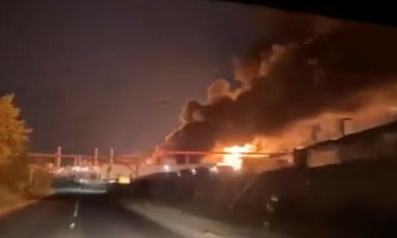 Smoke and fire rise from an industrial facility damaged in a Ukrainian drone attack, in Saratov, Russia. – Reuters Smoke and fire rise from an industrial facility damaged in a Ukrainian drone attack, in Saratov, Russia. – Reuters