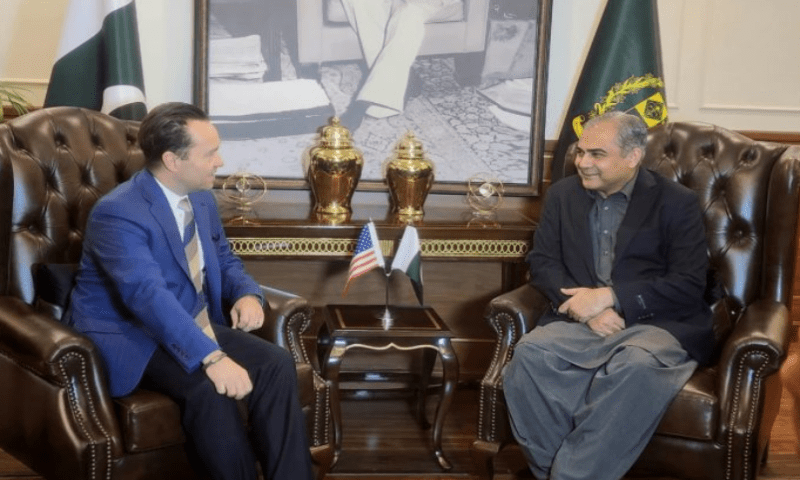Interior Minister Mohsin Naqvi and US Coordinator for Counterterrorism Gregory LoGerfo during a meeting in Islamabad. APP Interior Minister Mohsin Naqvi and US Coordinator for Counterterrorism Gregory LoGerfo during a meeting in Islamabad. APP