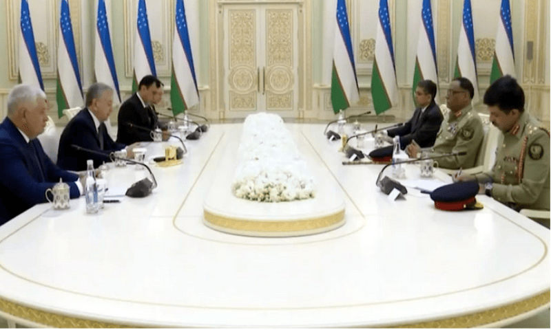General Sahir Shamshad Mirza during a meeting in Uzbekistan. Radio Pakistan General Sahir Shamshad Mirza during a meeting in Uzbekistan. Radio Pakistan