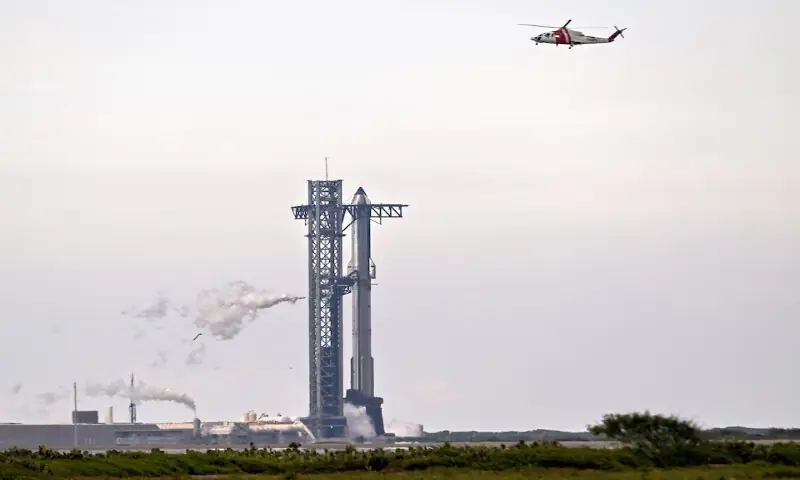 A SpaceX Super Heavy booster carrying the Starship spacecraft vents before the launch is scrubbed to allow for troubleshooting of a ground issue at the company’s launch complex in Starbase, Texas, US. – Reuters A SpaceX Super Heavy booster carrying the Starship spacecraft vents before the launch is scrubbed to allow for troubleshooting of a ground issue at the company’s launch complex in Starbase, Texas, US. – Reuters