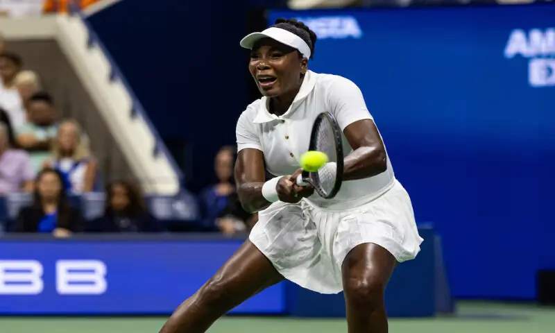 Venus Williams in action against Karolina Muchova in the first round of the women’s singles at the US Open at Arthur Ashes Stadium in Billie Jean King National Tennis Centre. – Reuters Venus Williams in action against Karolina Muchova in the first round of the women’s singles at the US Open at Arthur Ashes Stadium in Billie Jean King National Tennis Centre. – Reuters