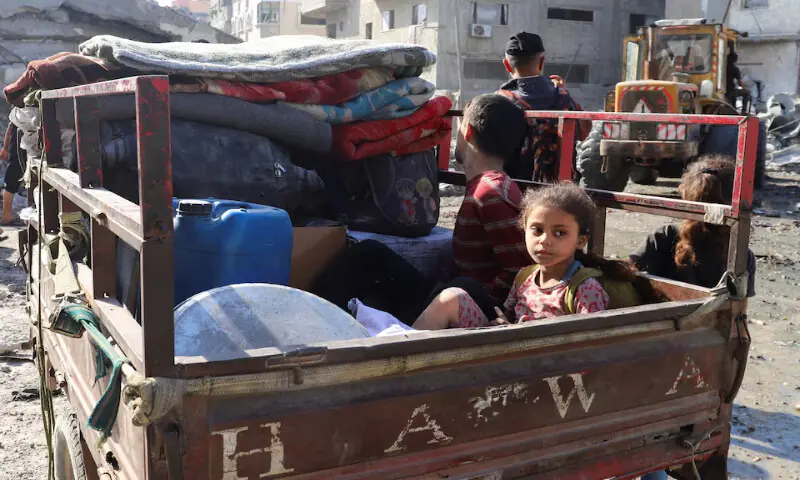 A Palestinian child looks on as she sits in a vehicle at the site of an Israeli strike on a house in Gaza City on Tuesday. – Reuters A Palestinian child looks on as she sits in a vehicle at the site of an Israeli strike on a house in Gaza City on Tuesday. – Reuters