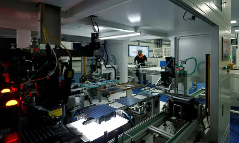 A technician works on the assembly line in a solar manufacturing hub in Greater Noida, on the outskirts of New Delhi, India. – Reuters file A technician works on the assembly line in a solar manufacturing hub in Greater Noida, on the outskirts of New Delhi, India. – Reuters file