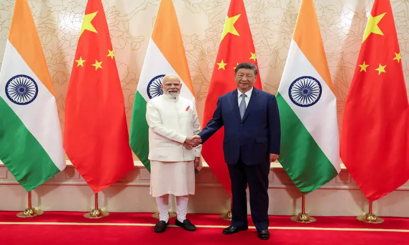 India’s Prime Minister Narendra Modi shakes hands with Chinese President Xi Jinping during a meeting on the sidelines of Shanghai Cooperation Organisation Summit in Tianjin, China, on Sunday. –Reuters India’s Prime Minister Narendra Modi shakes hands with Chinese President Xi Jinping during a meeting on the sidelines of Shanghai Cooperation Organisation Summit in Tianjin, China, on Sunday. –Reuters
