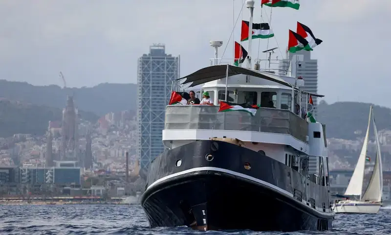 Swedish activist Greta Thunberg departs with other activists on the Global Sumud Flotilla, a humanitarian expedition to Gaza, from the port of Barcelona, Spain August 31, 2025 Swedish activist Greta Thunberg departs with other activists on the Global Sumud Flotilla, a humanitarian expedition to Gaza, from the port of Barcelona, Spain August 31, 2025