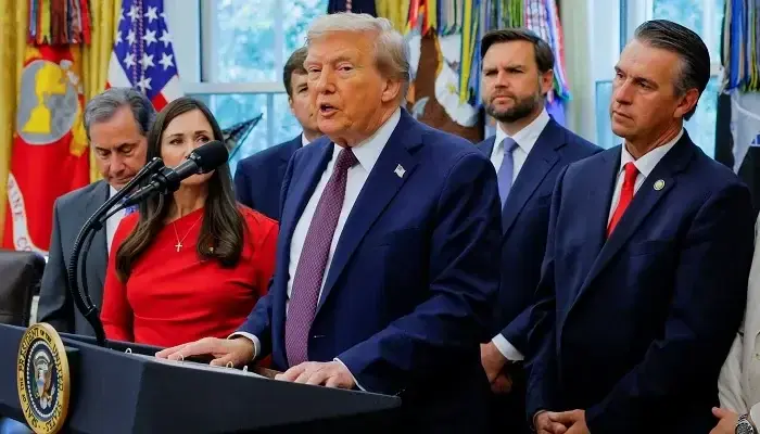 US President Donald Trump announces the US military strike on a drug boat in the Caribbean, in the Oval Office at the White House in Washington, DC, US, September 2, 2025. Photo via Reuters US President Donald Trump announces the US military strike on a drug boat in the Caribbean, in the Oval Office at the White House in Washington, DC, US, September 2, 2025. Photo via Reuters