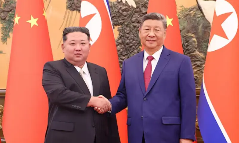 Chinese President Xi Jinping and Democratic People’s Republic of Korea (DPRK) leader Kim Jong Un shake hands at the Great Hall of the People in Beijing, China September 4, 2025. China Daily via REUTERS Chinese President Xi Jinping and Democratic People’s Republic of Korea (DPRK) leader Kim Jong Un shake hands at the Great Hall of the People in Beijing, China September 4, 2025. China Daily via REUTERS