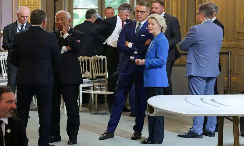 European Commission President Ursula von der Leyen speaks with Finland’s President Alexander Stubb as they wait for the start of the Coalition of the Willing Summit at Elysee presidential palace in Paris, on September 4, 2025. Reuters European Commission President Ursula von der Leyen speaks with Finland’s President Alexander Stubb as they wait for the start of the Coalition of the Willing Summit at Elysee presidential palace in Paris, on September 4, 2025. Reuters