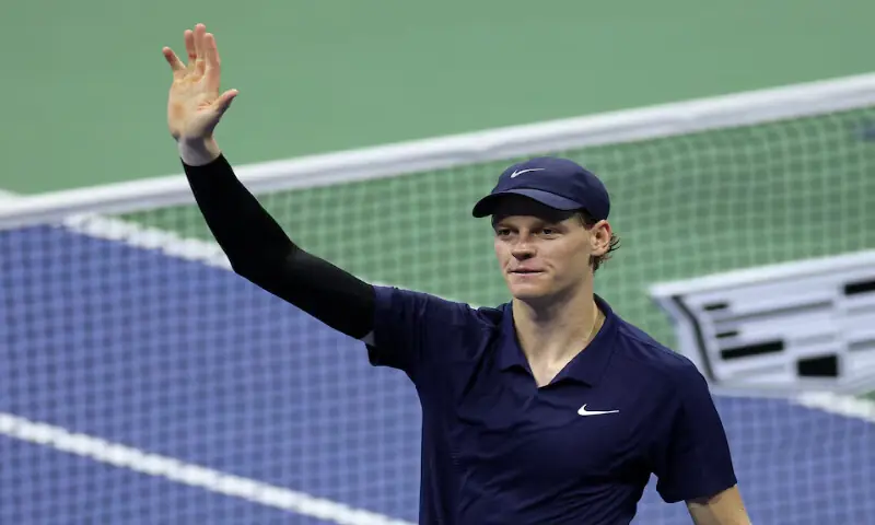 Jannik Sinner celebrates winning his semi final match against Canada’s Felix Auger-Aliassime at the US Open in New York. – Reuters Jannik Sinner celebrates winning his semi final match against Canada’s Felix Auger-Aliassime at the US Open in New York. – Reuters