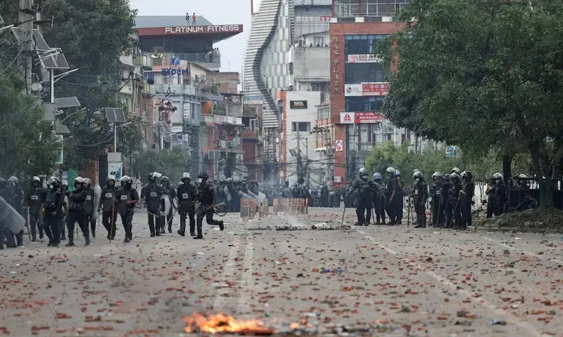 Stones thrown by demonstrators cover the road in front of the parliament during a protest against corruption and the government’s decision to block several social media platforms, in Kathmandu, Nepal, September 8, 2025. REUTERS Stones thrown by demonstrators cover the road in front of the parliament during a protest against corruption and the government’s decision to block several social media platforms, in Kathmandu, Nepal, September 8, 2025. REUTERS