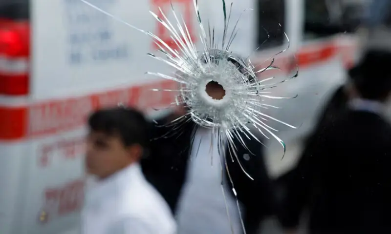 A bullet hole on a bus is seen at the scene where a suspected shooting attack took place at the outskirts of Jerusalem, September 8, 2025 REUTERS A bullet hole on a bus is seen at the scene where a suspected shooting attack took place at the outskirts of Jerusalem, September 8, 2025 REUTERS