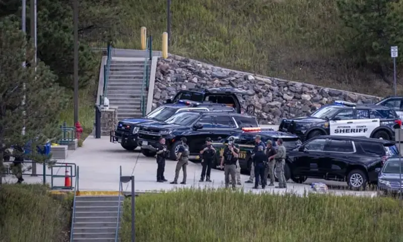 Law enforcement officers on the scene at Evergreen High School on September 10, 2025. Photo via AFP Law enforcement officers on the scene at Evergreen High School on September 10, 2025. Photo via AFP