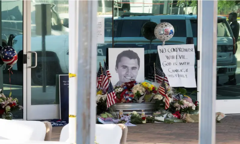 A memorial is held for Charlie Kirk, who was shot and killed in Utah, at the Turning Point USA headquarters in Phoenix, Arizona, on September 10. Reuters A memorial is held for Charlie Kirk, who was shot and killed in Utah, at the Turning Point USA headquarters in Phoenix, Arizona, on September 10. Reuters