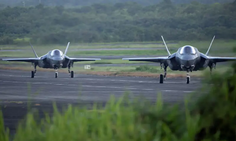 F-35 fighter jets taxi on the runway at the former Roosevelt Roads military base in Ceiba, Puerto Rico. – Reuters file F-35 fighter jets taxi on the runway at the former Roosevelt Roads military base in Ceiba, Puerto Rico. – Reuters file