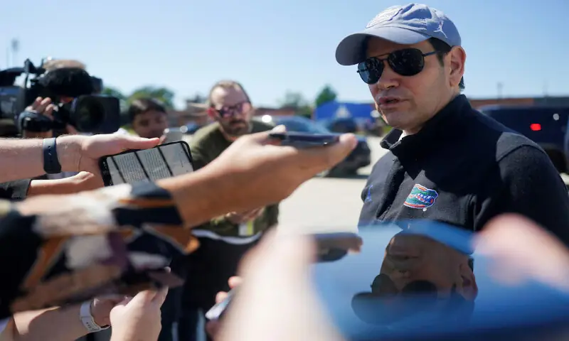 US Secretary of State Marco Rubio speaks to members of the media before departing for Israel at Joint Base Andrews, Maryland. – Reuters US Secretary of State Marco Rubio speaks to members of the media before departing for Israel at Joint Base Andrews, Maryland. – Reuters