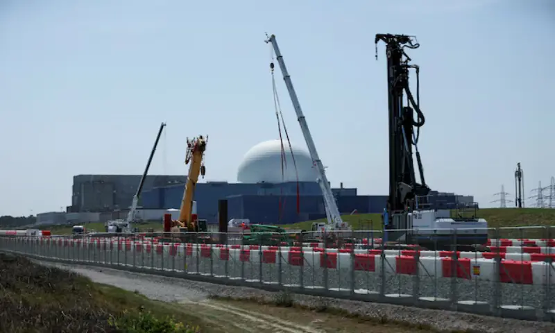 A view shows construction work on the site of the new Sizewell C nuclear power plant, currently being built next to Sizewell B nuclear power plant in Suffolk, England. – Reuters A view shows construction work on the site of the new Sizewell C nuclear power plant, currently being built next to Sizewell B nuclear power plant in Suffolk, England. – Reuters