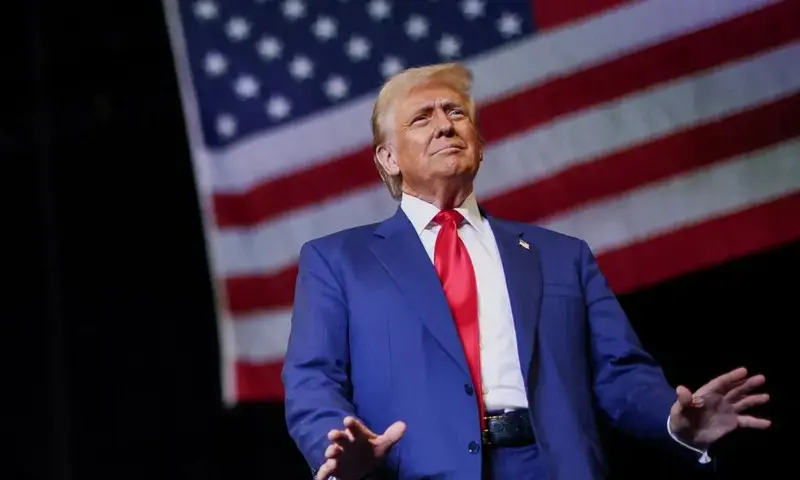 Republican presidential nominee and former U.S. President Donald Trump gestures during a rally in Novi, Michigan, U.S. October 26, 2024. REUTERS Republican presidential nominee and former U.S. President Donald Trump gestures during a rally in Novi, Michigan, U.S. October 26, 2024. REUTERS