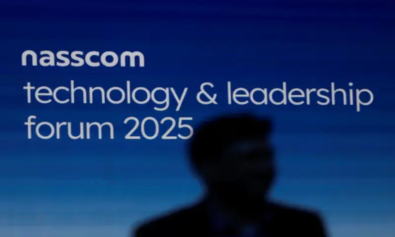 A man walks during the Nasscom Technology and Leadership Forum 2025 in Mumbai, on February 25, 2025. Reuters file A man walks during the Nasscom Technology and Leadership Forum 2025 in Mumbai, on February 25, 2025. Reuters file