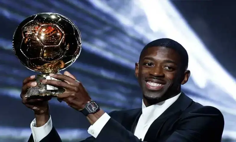 Paris St Germain’s Ousmane Dembele celebrates after winning the men’s Ballon d’Or award, September 22, 2025. – Reuters Paris St Germain’s Ousmane Dembele celebrates after winning the men’s Ballon d’Or award, September 22, 2025. – Reuters